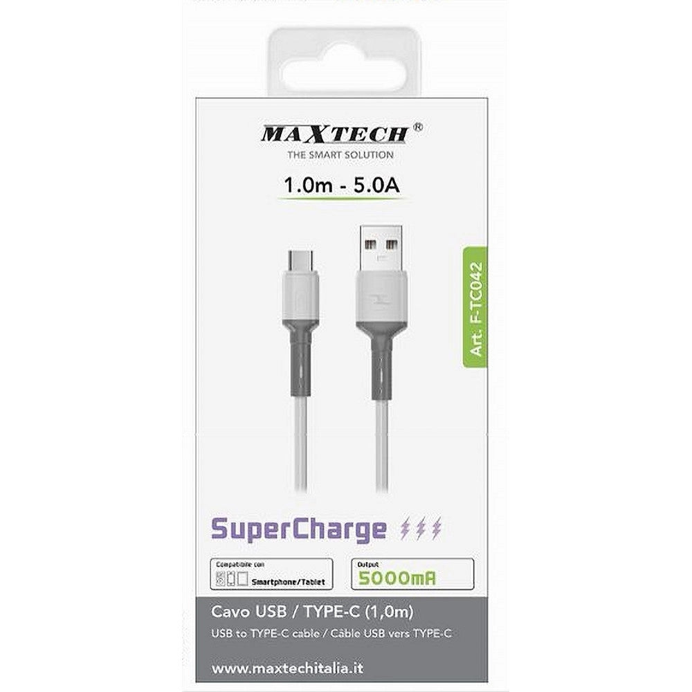 Trade Shop - Cavo Usb A Type-c Supercharge Ricarica Dati 1mt 5a Per Smartphone Tablet F-tc042 -