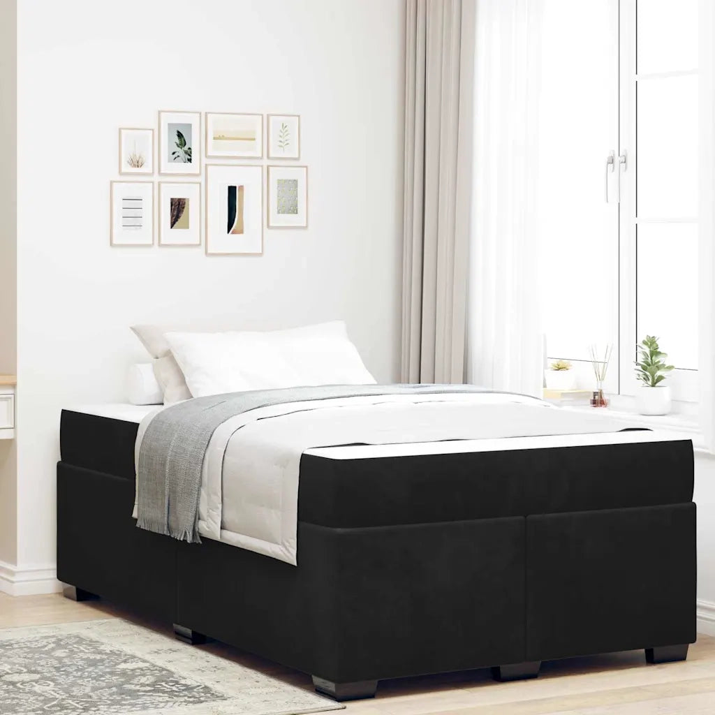 vidaXL Struttura letto con materasso Nero 120 x 200 cm Velluto