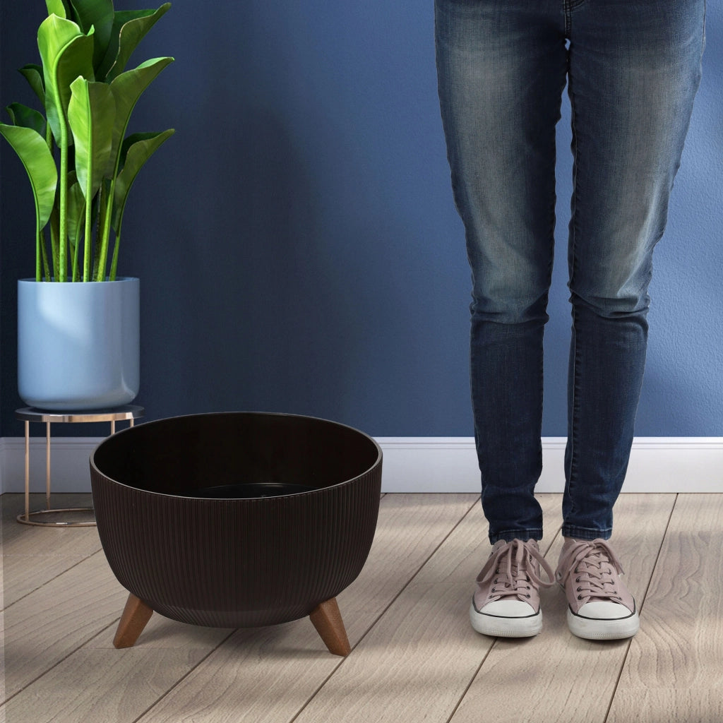 Vaso da giardino KADAX con gambe per fiori, grande ciotola rotonda da 40 cm