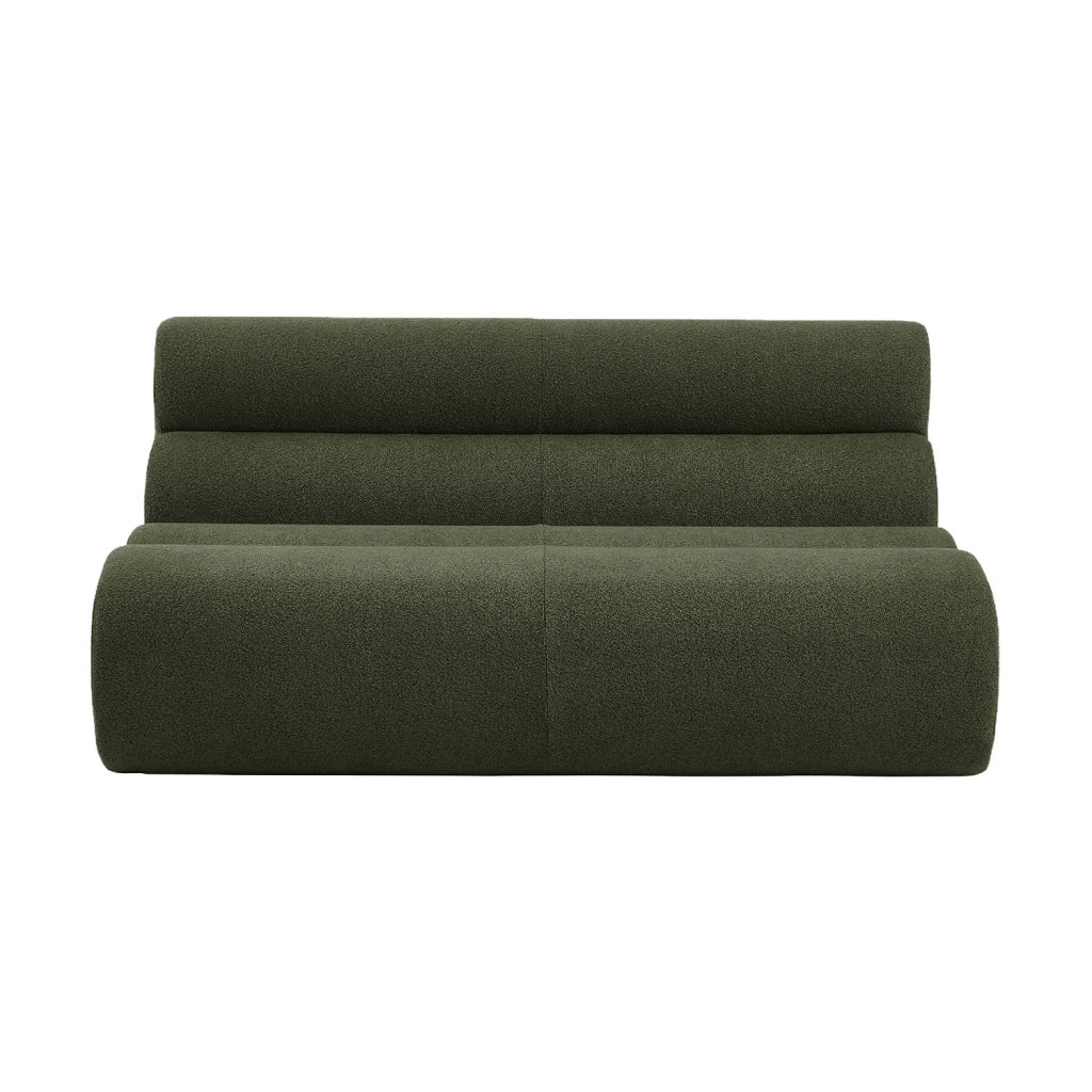 Poltrona bouclé strutturata, 2 posti, verde kaki