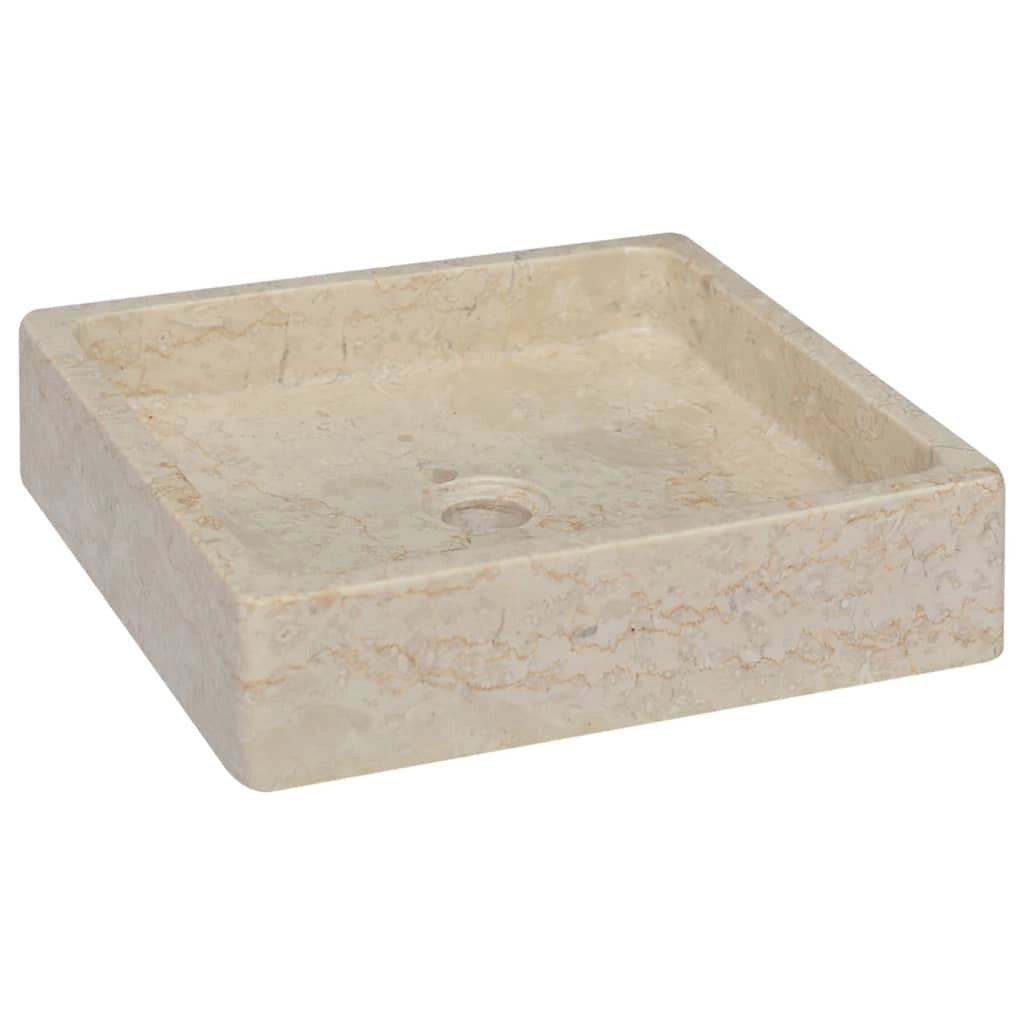 Lavandino da bagno lavabo da appoggio lavabo da WC lavabo da bagno lavabo da interno 40 x 40 x 10 cm marmo crema 02_0002812