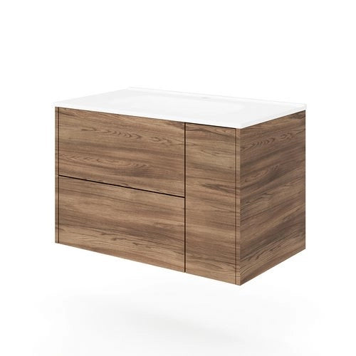 Base sospesa con cassetti cm 80 mod. TRIO - Tabacco