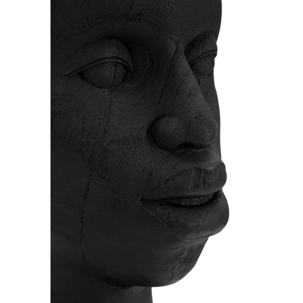 Scultura Africa 5, Nero, Poliresina, 25x25x56 cm