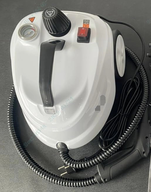 2000W Pulitore a Vapore, Macchina per Pulizia Rotante con 13 Accessori, Capacità d'Acqua di 1,8L, Macchina a Vapore Multiuso per Tappeti Finestre Vetri e Tende (Bianco)