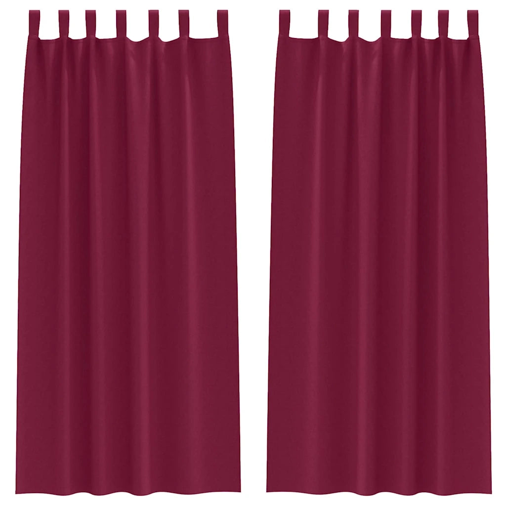 Tende Oscuranti | Tende Blackout con Anelli 2 pz Rosso Vino 245 x 140 cm