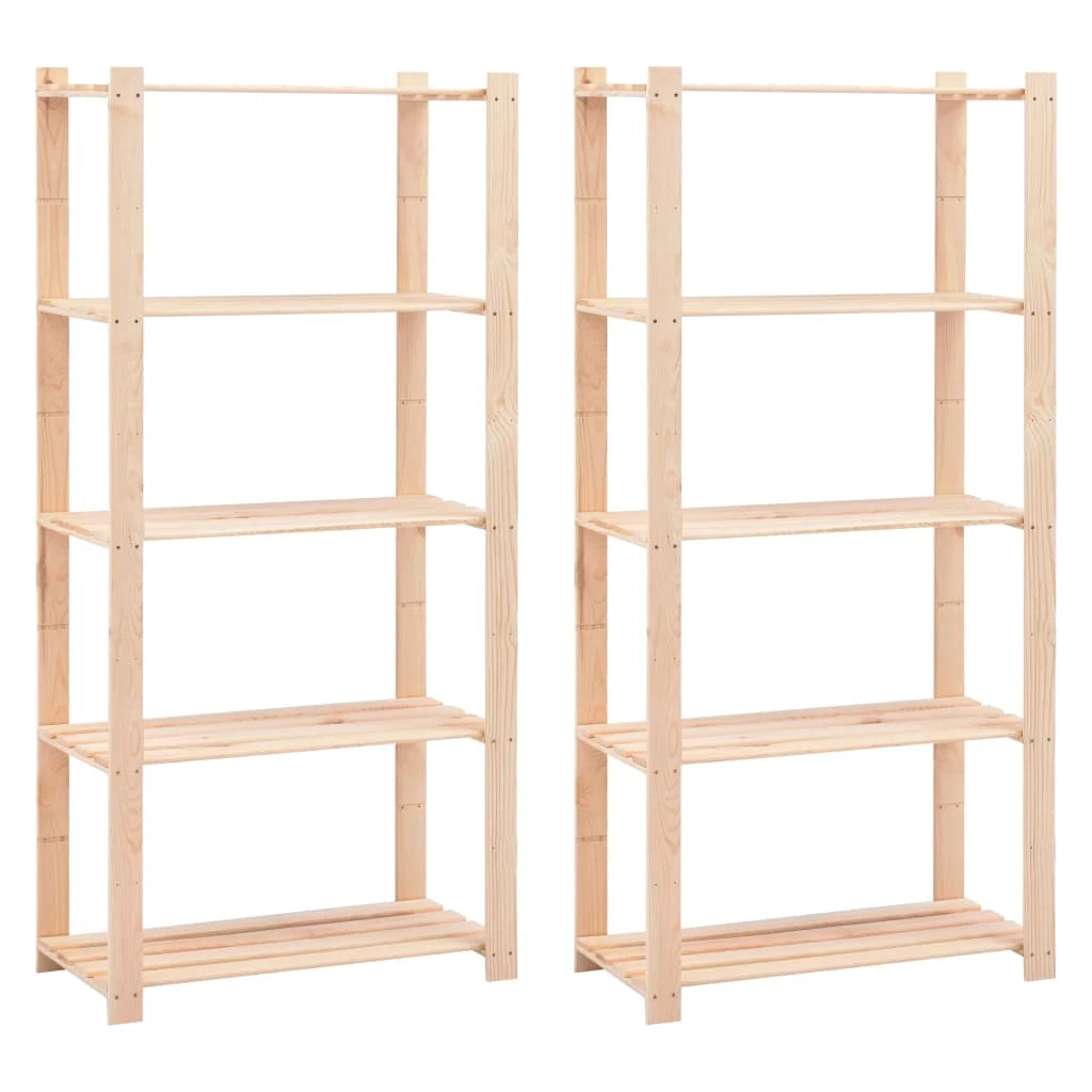 Scaffali per unità di stoccaggio a 5 livelli set da 2 80 x 38 x 170 cm 250 kg beige 02_0045735