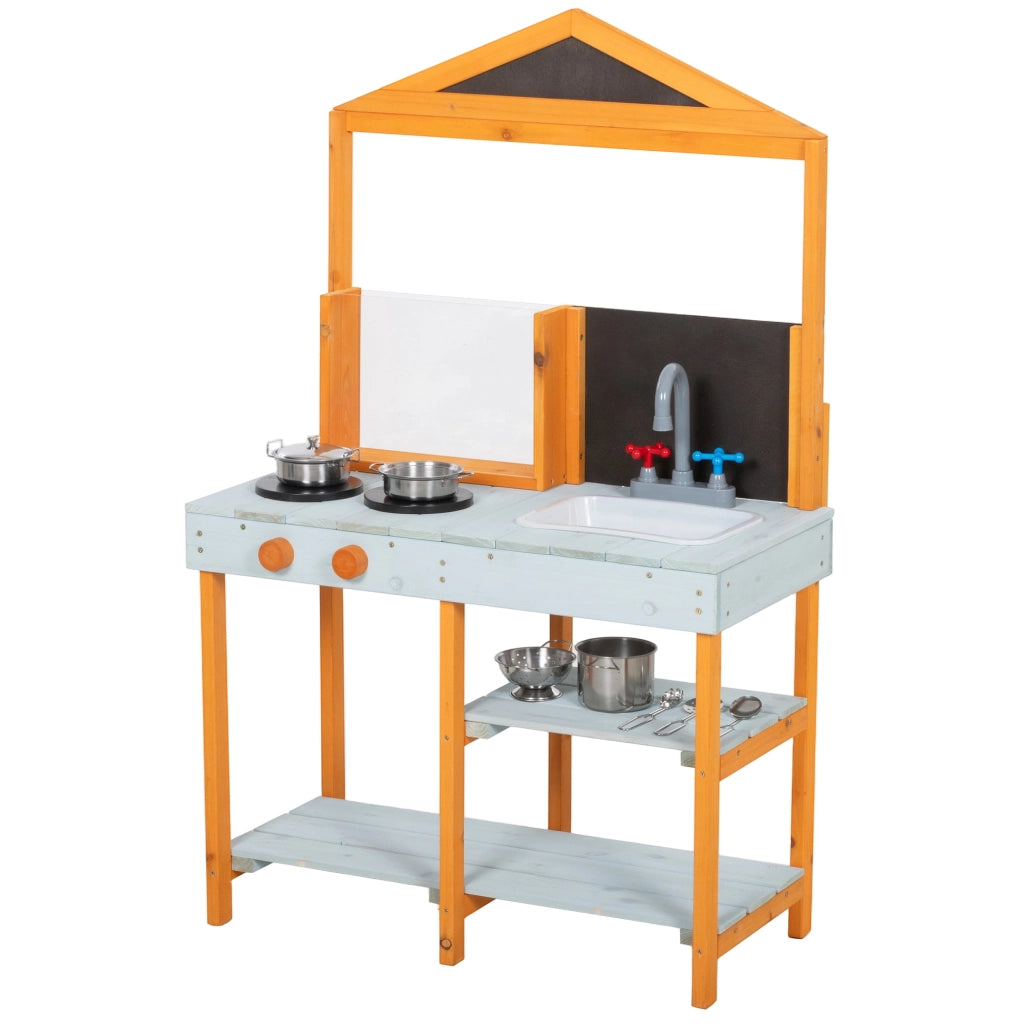 Cucina Gioco Fango Legno Bambini ¨C Xylo ¨C Outdoor con Lavabo Scaffale Blu 3-8 Anni