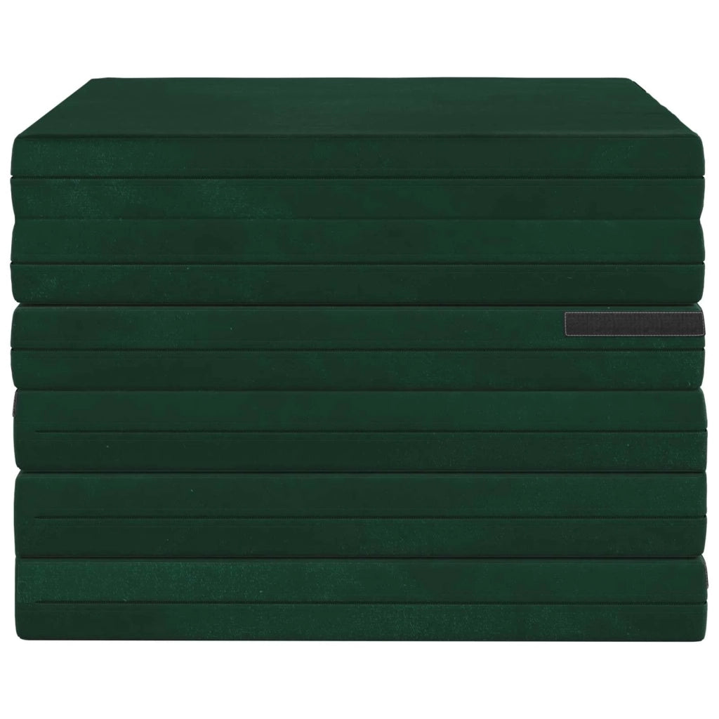 Divano Letto Pieghevole 140 x 67 x 15 cm Verde Scuro 900277
