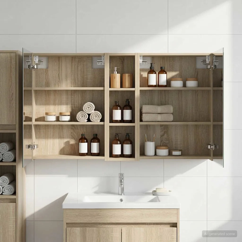 Set di Armadi da Bagno con lo scaffale 3 pcs 120 x 14,5 x 70 cm 3403746