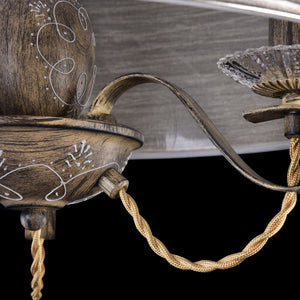 Lampadario House in Metallo e Poliresina Cable Marrone