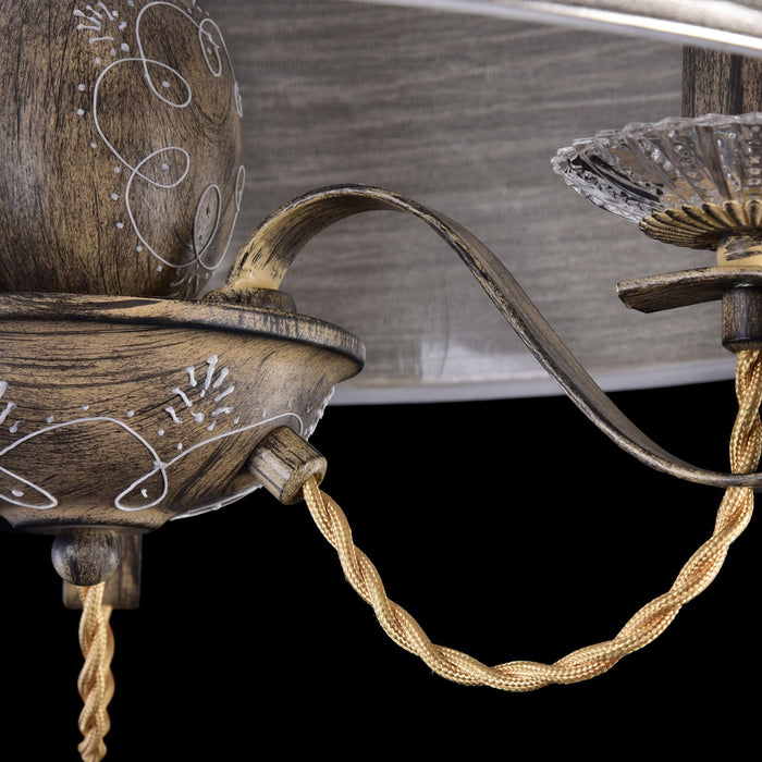 Lampadario House in Metallo e Poliresina Cable Marrone