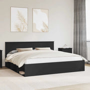 Struttura del letto Nero 200 x 200 cm Pino massello