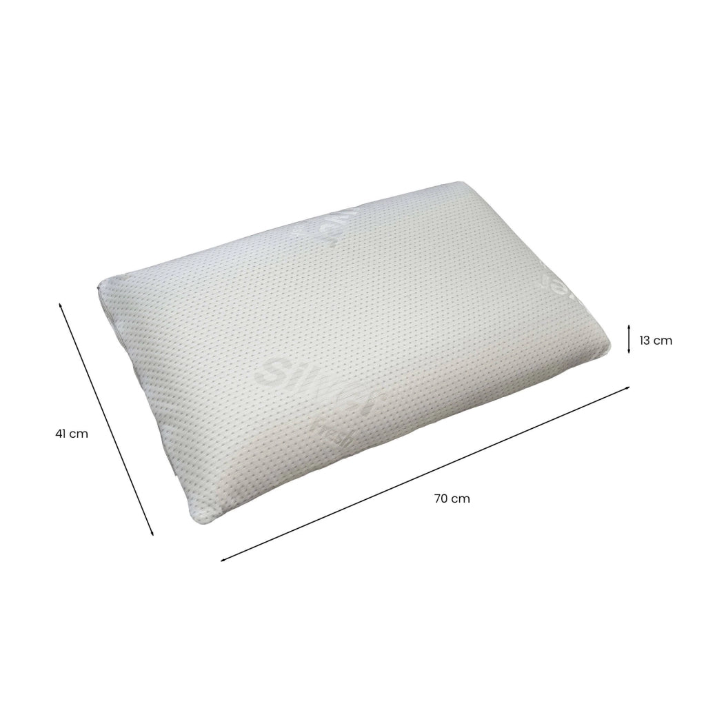 Cuscino Sunny, Guanciale Traspirante Made in Italy, 13h cm Bianco