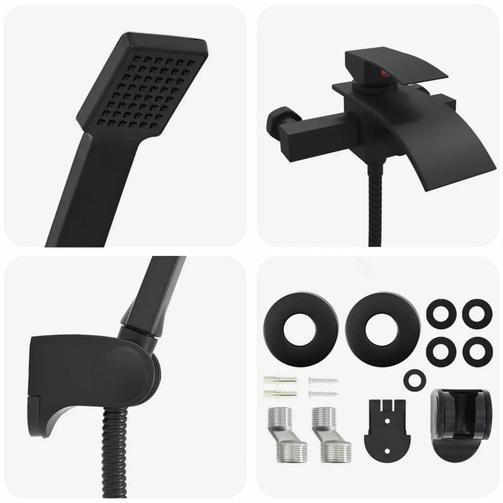 Set di doccia con soffione Nero G 1 / 2 pollici CFW7579056