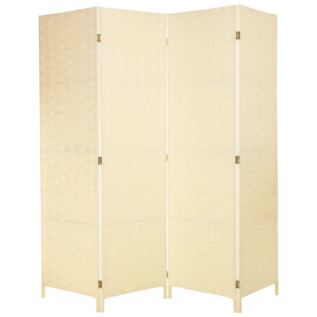 Biombo papel trenzado 4 hojas 50(x4)x3x180h cm