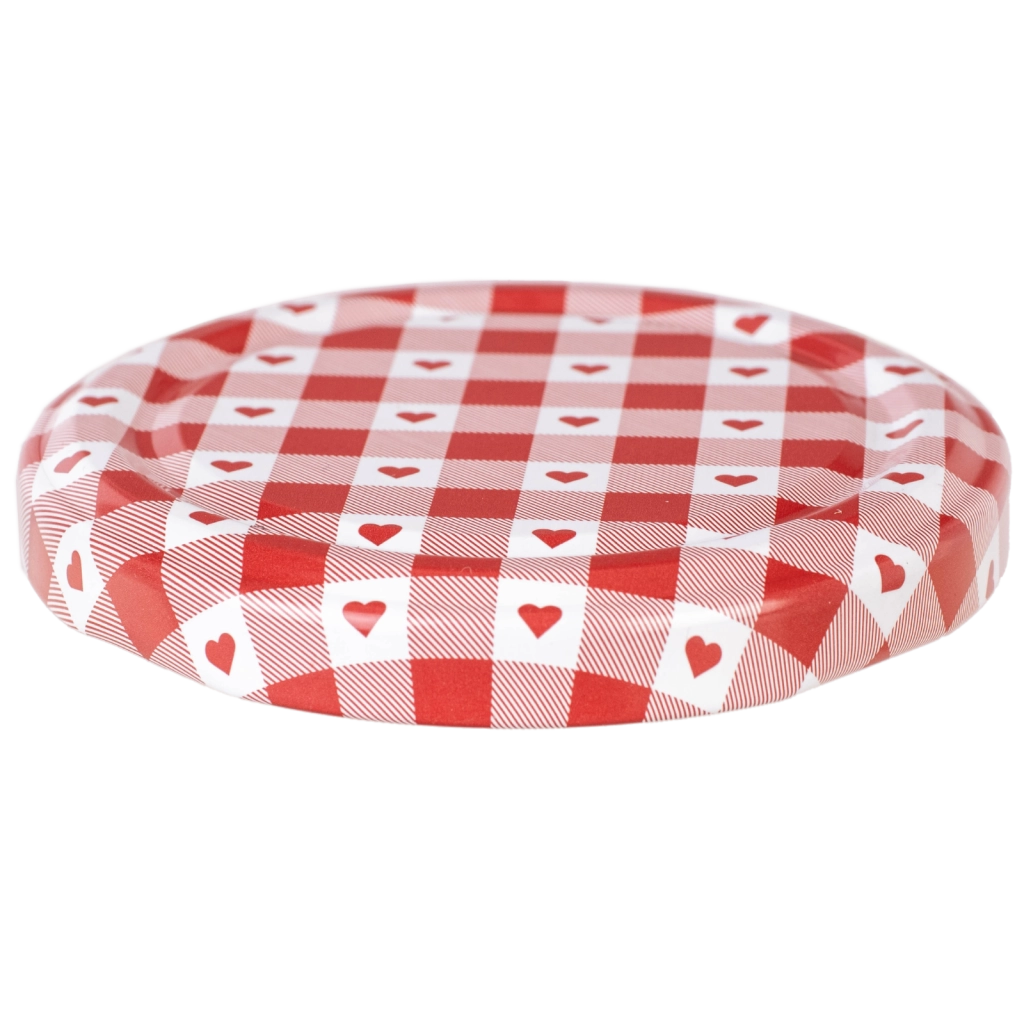 Tappi per barattoli KADAX Fi66 a forma di cuore, chiusura a 4 punti, confezione da 50 pezzi