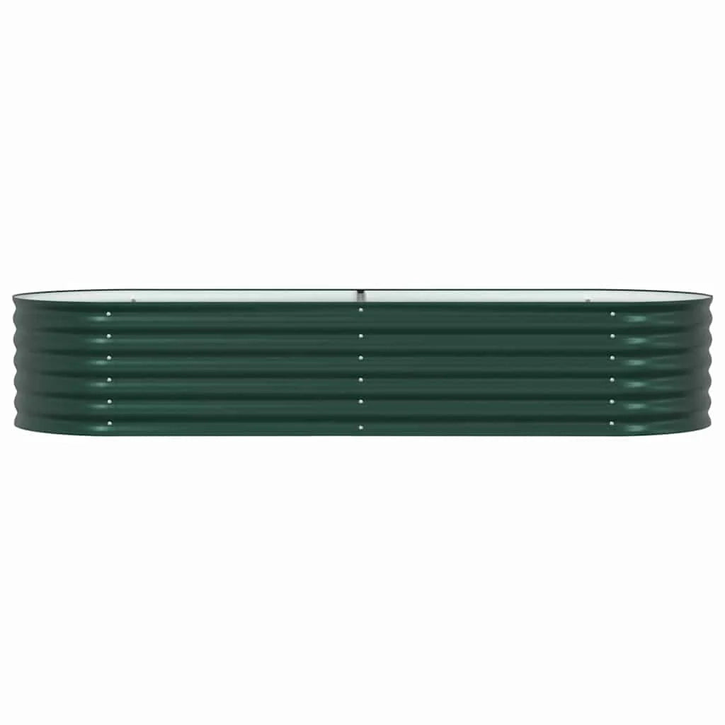 Fioriera rialzata moderna per esterni 240 x 80 x 44 cm design minimalista in acciaio verde 02_0058909