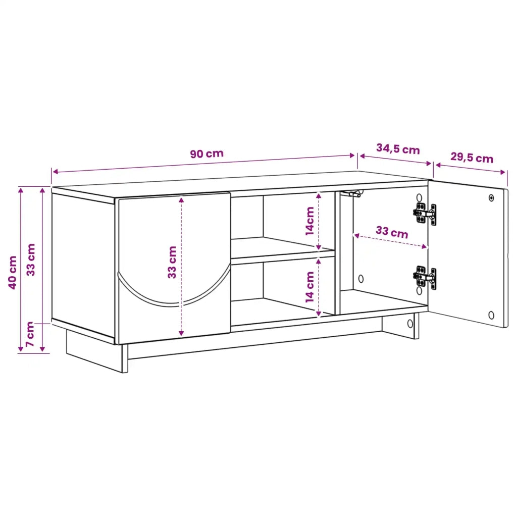 Supporto TV 90 x 34.5 x 40 cm Nero Legno ingegnerizzato 8011478