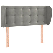 Testiera | Testata ad Orecchio Grigio Chiaro 103x23x78/88 cm in Velluto