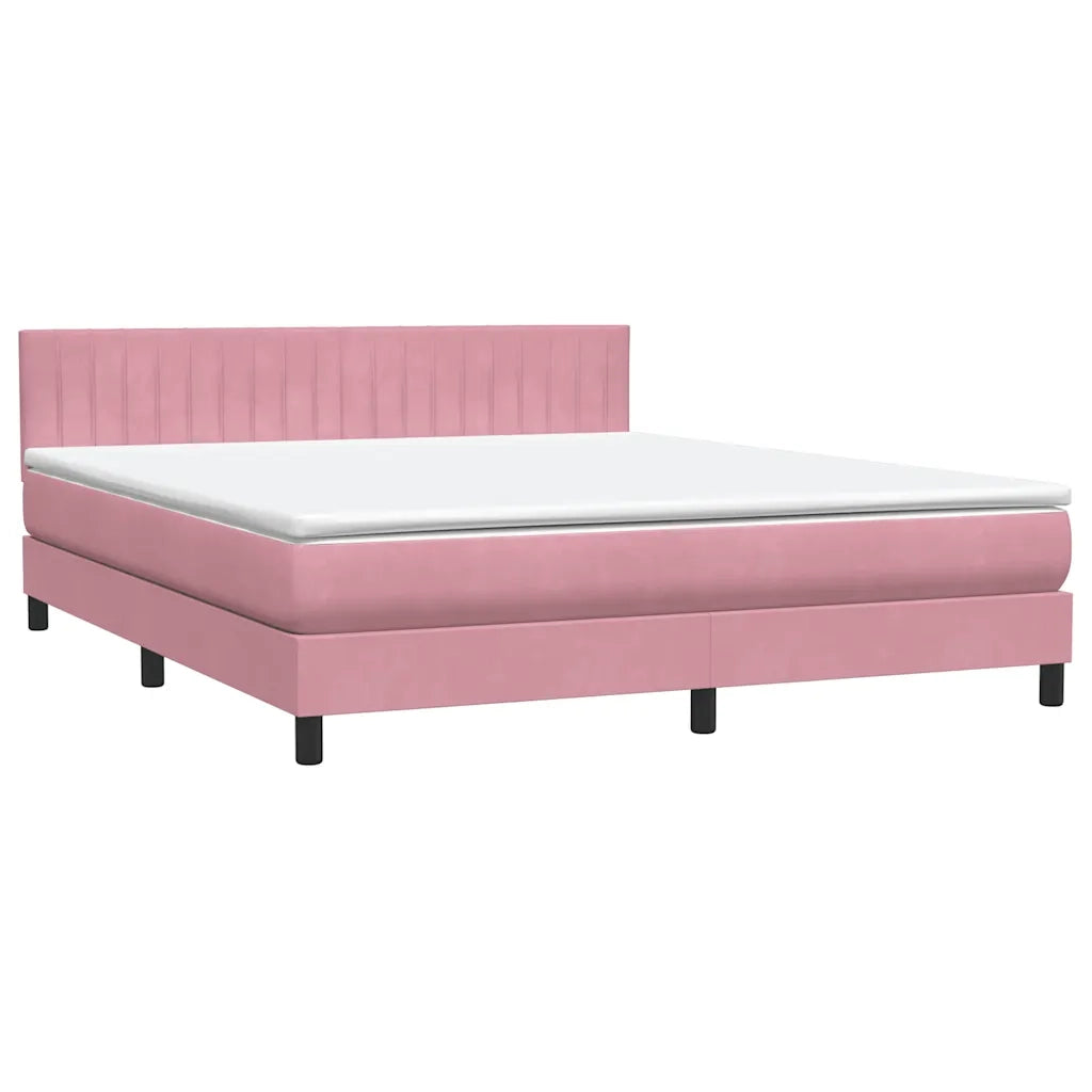 vidaXL Giroletto a Molle con Materasso Rosa 180x210 cm in Velluto