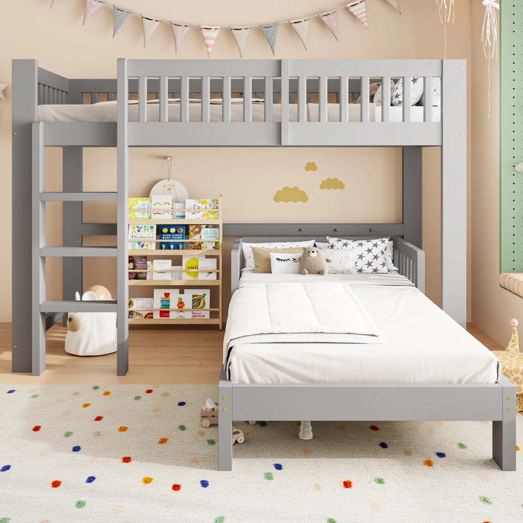 letto modulare in legno grigio 104 x 215 cm