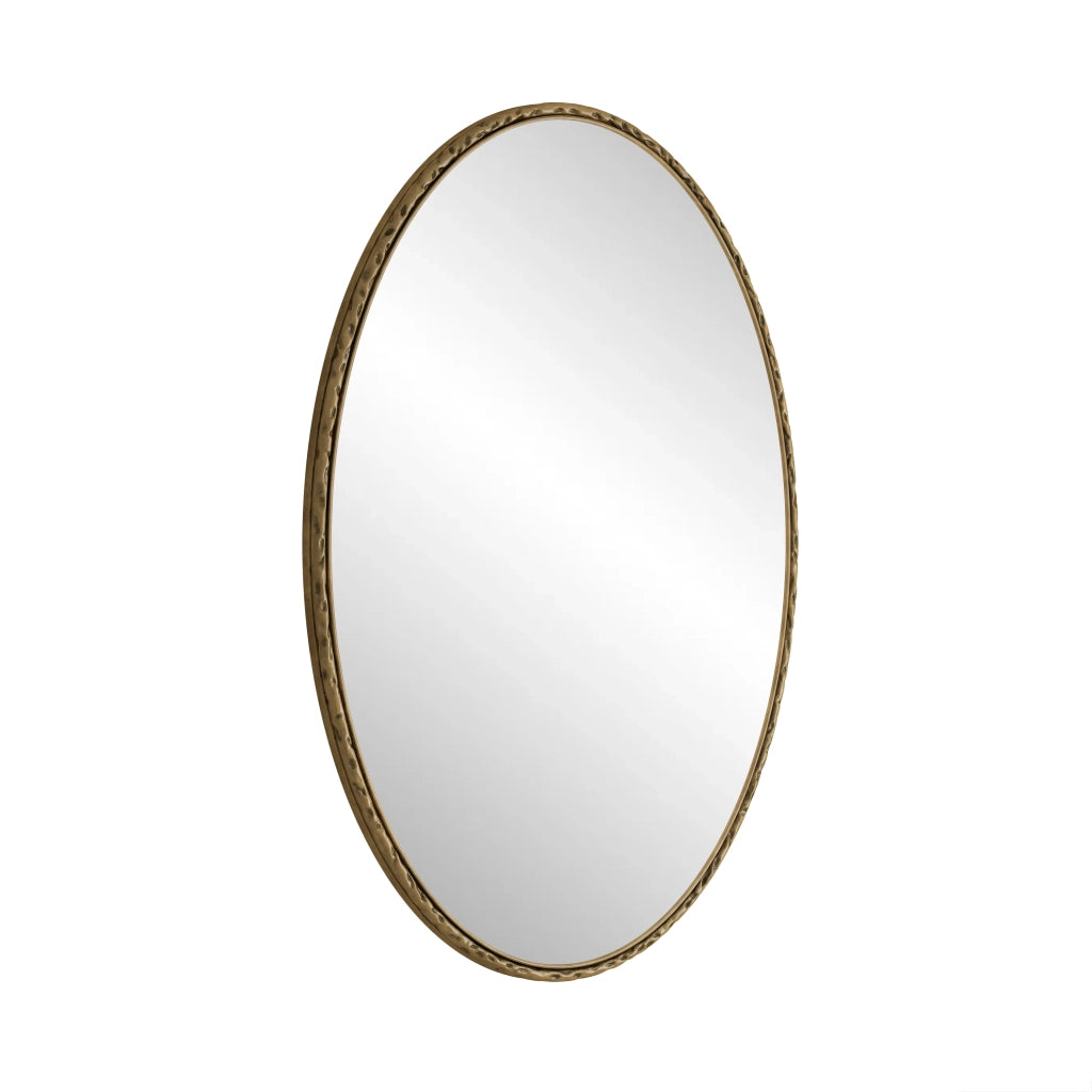 SPECCHIO OVALE DA PARETE 110x75 cm Oro Vetro Ferro MDF