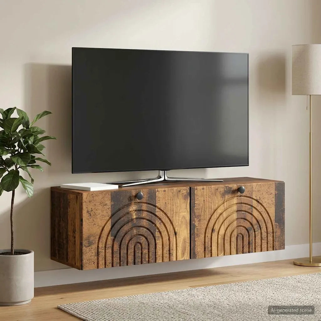 Mobile Porta TV da Muro Legno antico 98 x 31 x 30 cm 898223