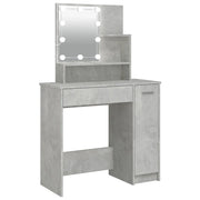 Toeletta | Tavolo da Trucco con LED Grigio Cemento 86,5x35x136 cm