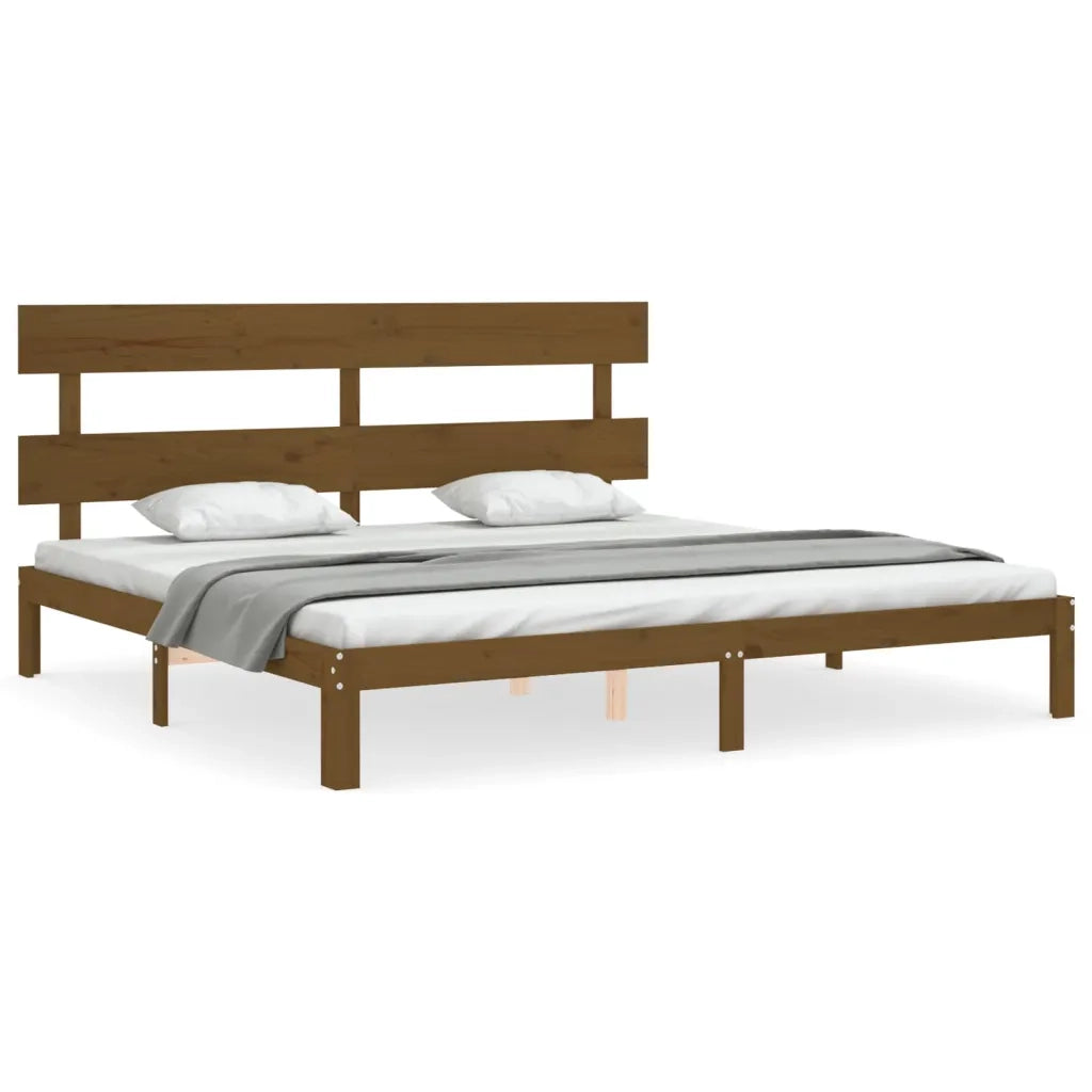 Giroletto con Testiera Miele 200x200 cm in Legno Massellocod mxl 124879