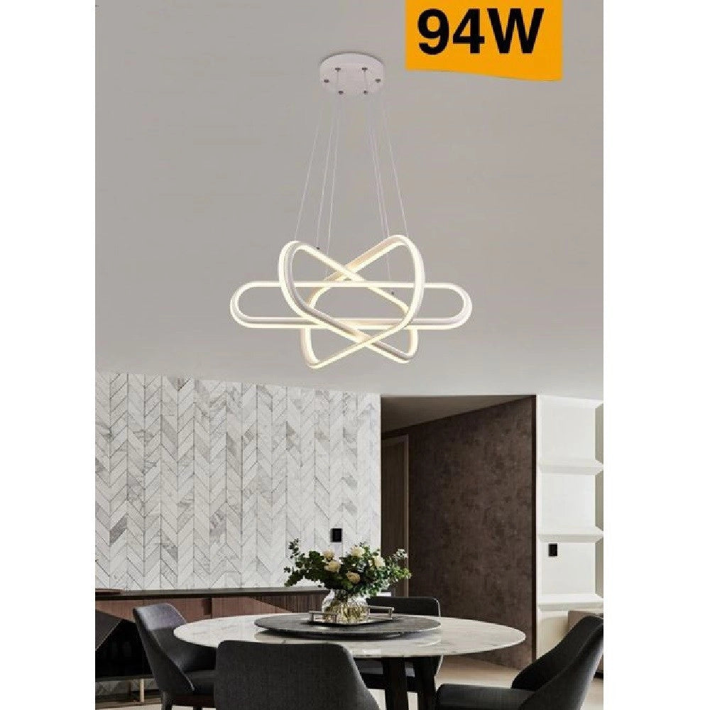 Trade Shop - Lampadario Led Moderno Lampada A Sospensione 94w Bianca Luce 4000k 3000k 6500k A49 -