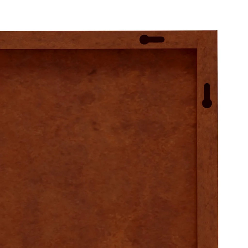 Decorazione Muro da Giardino 105x55 cm Foglia Acciaio Corten