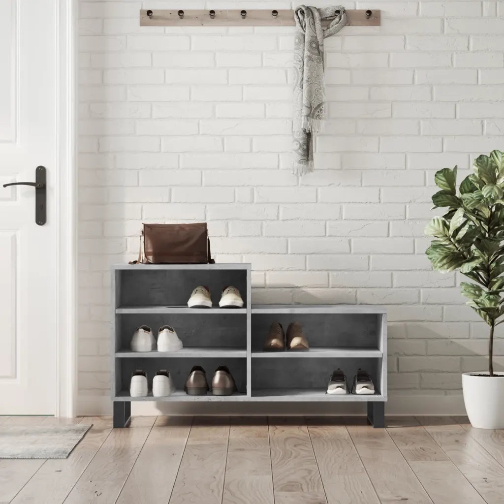 Scarpiera-Scaffale per scarpe Grigio Cemento 102x36x60 cm in Legno Multistrato 542590