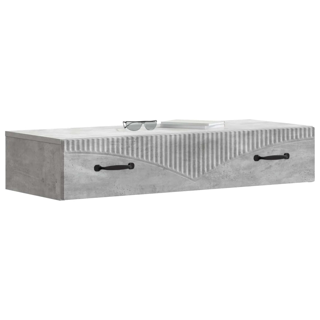 Tavolino da Parete Laterale Grigio Cemento 87,5 x 34,5 x 17 cm 899008