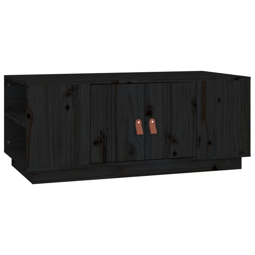 Tavolino da salotto | Tavolino da caff¨¨ | Tavolino da Soggiorno Nero 100x50x41 cm in Legno Massello di Pino