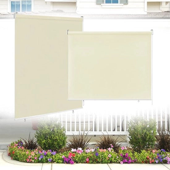 Zonneschermo verticale beige, 180 x 240 cm, protezione da sguardi, zonterapia, tenda per balcone, acqua resistente, funzione termica per balcone, terrazza e giardino