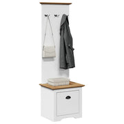 vidaXL Mobile da Ingresso con Ganci BODO Bianco e Marrone 50x40x157 cm