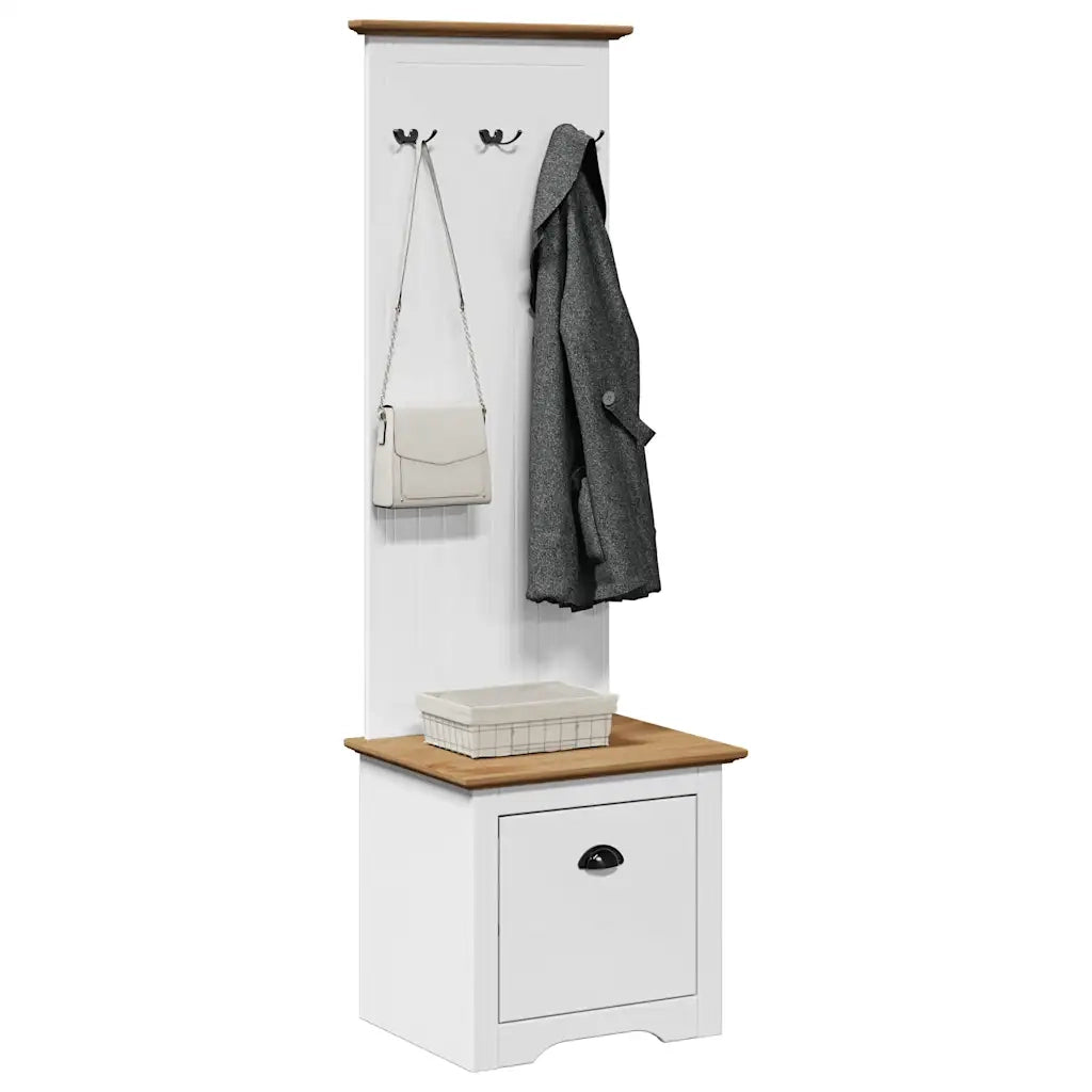 vidaXL Mobile da Ingresso con Ganci BODO Bianco e Marrone 50x40x157 cm