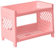 Scaffale a doppia piastra in plastica - multifunzionale - leggero - design moderno - facile da pulire