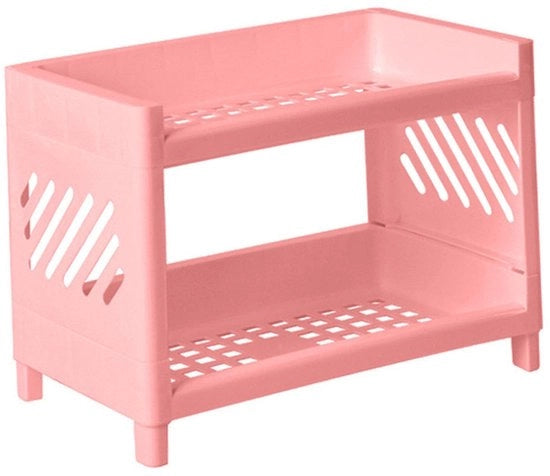 Scaffale a doppia piastra in plastica - multifunzionale - leggero - design moderno - facile da pulire