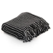 Copriletto in Cotone Motivo a Quadri 125x150 cm Nero cod mxl 77931
