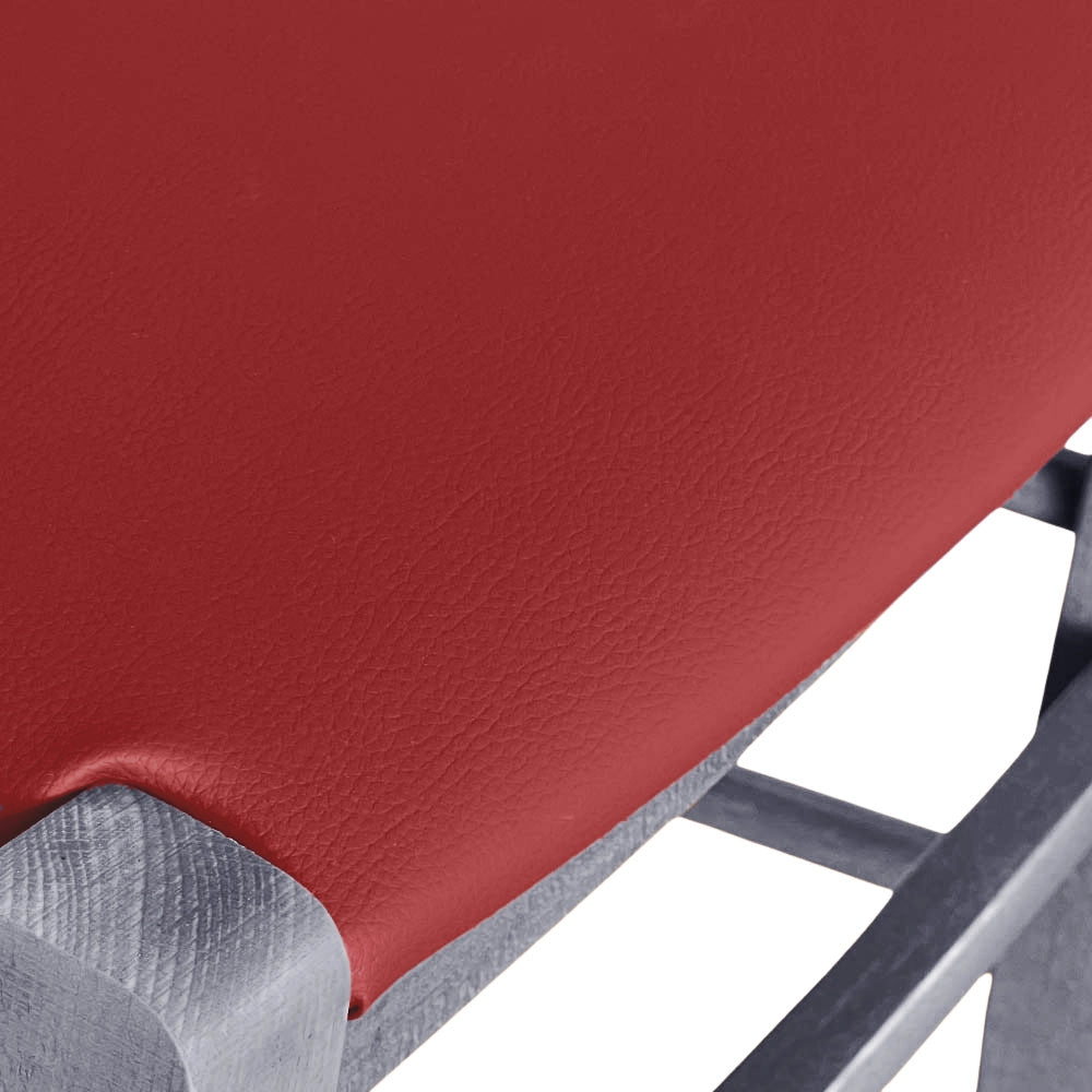 Sedie sala da pranzo Venezia in legno grigio con seduta similpelle rosso