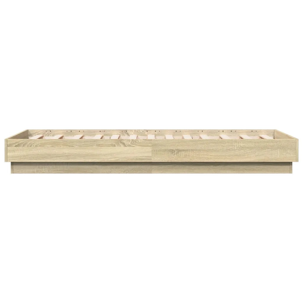 Letto singolo | Letto per adulti | Giroletto con LED Rovere Sonoma 75x190 cm