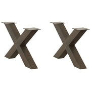 Set di 2 gambe per tavolino da caffè robuste e regolabili a forma di X 70 x 42 cm design moderno acciaio naturale 02_0057239