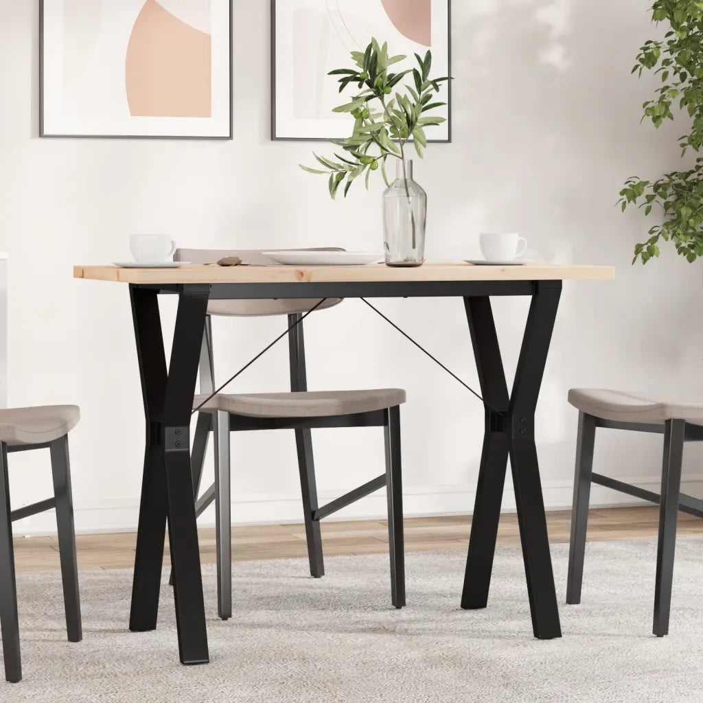 Tavolo da Pranzo Telaio a Y 100x50x75,5 cm Legno Pino e Acciaio 3282785