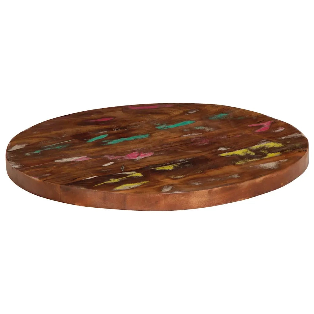Piano per Tavolo Ø 50x2,5 cm Rotondo Legno Massello di Recupero 370021