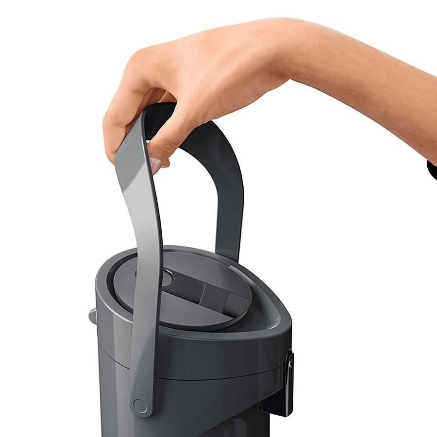 EMSA 515706 Ponza Caraffa Isotermica con Pompa 1,9 L Materiale Vetro Doppio Isolante Colore Antracite