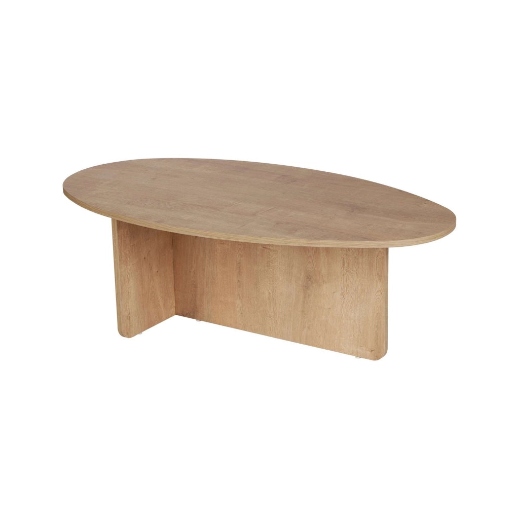 Parona, Tavolino da Salotto Forma Ovale, 120x65x40h cm Marrone Rovere