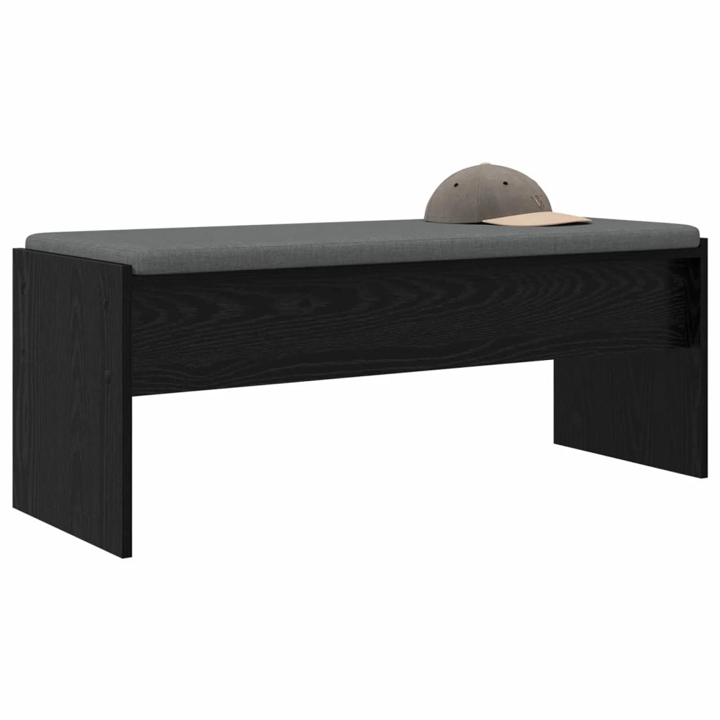 Panca per ingresso con cuscino Rovere Nero 103 x 38 x 40 cm 891561