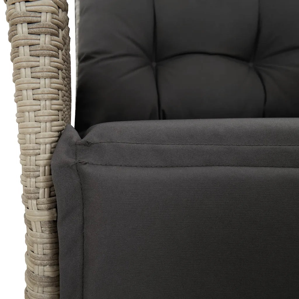 Set Pranzo da Giardino 5pz con Cuscini Grigio Chiaro Polyrattan 3213464