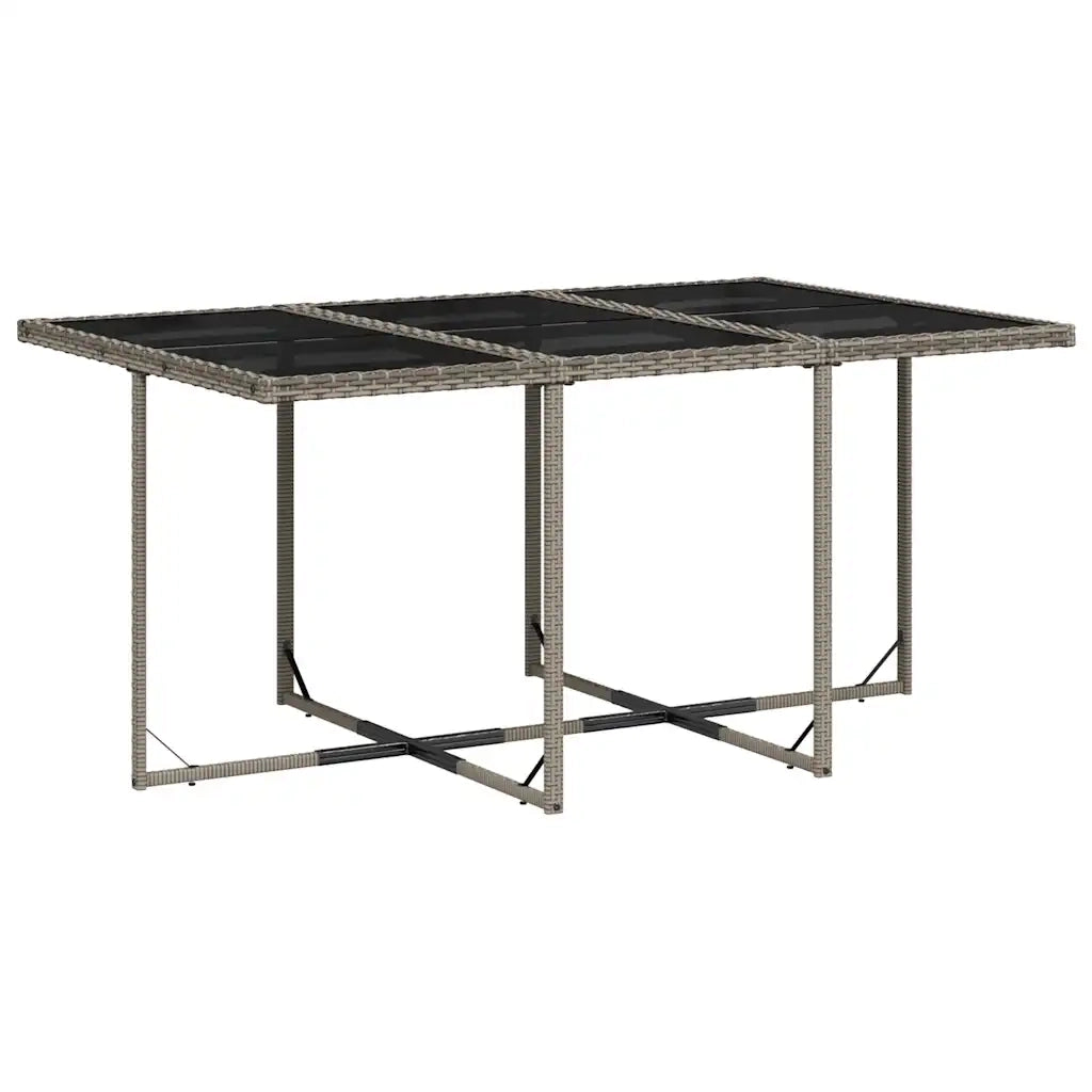 Set da Pranzo da Giardino 11pz con Cuscini in Polyrattan Grigio 3211148